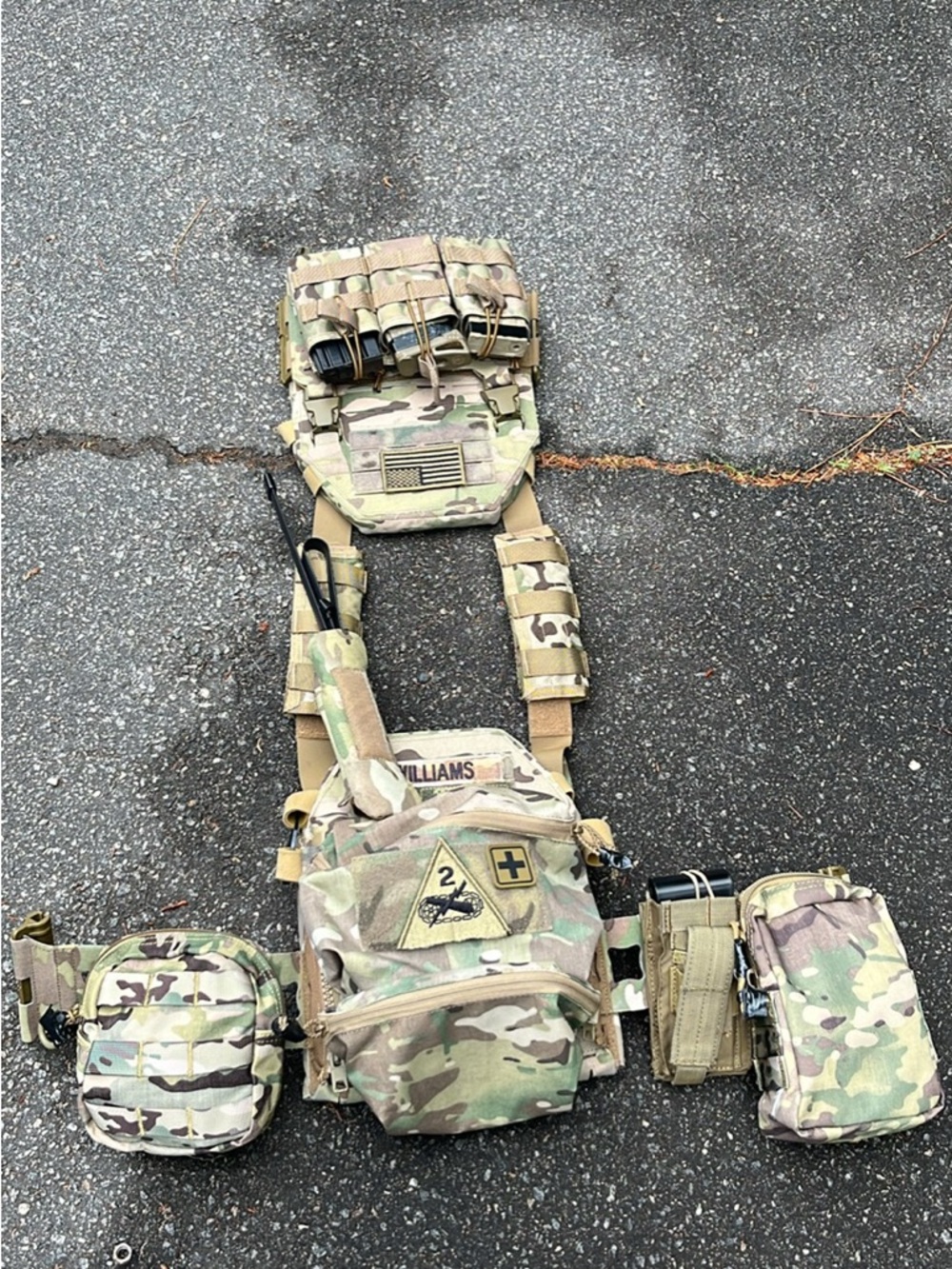 Multicam Tactical Chest Rig with Pouches